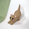 Brown cat-shaped support for smartphone and manette, cute déco for bureau. - Support Manette et Smartphone – Chat Parfait