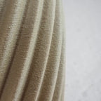 Close-up of TEXTURIA spiral wood vase showing ridged 3D printed texture in Birch beige wood finish